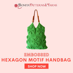 Embossed Crochet Hexagon Motif Handbag