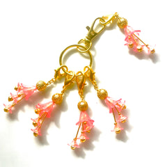 Pink Acrylic LG #001 Set of 5 Stitch Markers