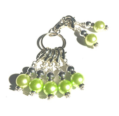 Set of 7 Green Crochet Knitting Stitch Markers