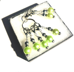 Set of 7 Green Crochet Knitting Stitch Markers