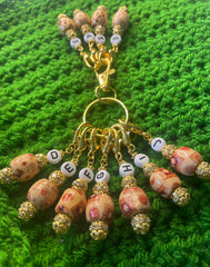 Gold plated Rhinestone GLN #009 Set of 11 Crochet Stitch Markers