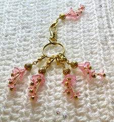 Pink Acrylic LG #001 Set of 5 Stitch Markers