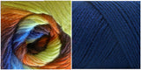 NAVY + OVER THE RAINBOW  - Falling Leaves Scarf YARN KIT
