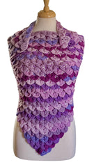 Purple CROCODILE STITCH SHAWL (Ready Made)