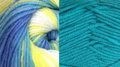 TURQUOISE (Dream Baby solid ) / SPRING DEGRADE ( Dream Baby variegated)