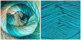 TURQUOISE + ALL BLUES  - Falling Leaves Scarf YARN KIT
