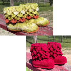 Duo Bundle Mommy and Me Spring Leaves Booties (Baby & Children Sizes)