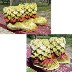 Duo Bundle Mommy and Me Spring Leaves Booties (Baby & Children Sizes)