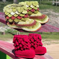 Duo Bundle Mommy and Me Spring Leaves Booties (Adult & Baby Sizes)