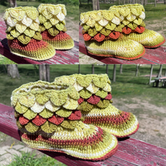 Trio Mommy and Me Spring Leave Stitch Booties (Adult, Child, Baby Sizes)