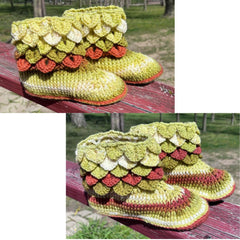 Duo Bundle Mommy and Me Spring Leaves Booties (Adult & Children Sizes)