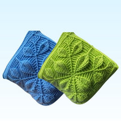 Combo of Embossed Leaves Pillow and Blanket Pattern