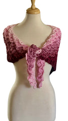 Light Pink + Purple CROCODILE STITCH SHAWL (Ready Made)
