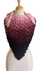 Light Pink + Purple CROCODILE STITCH SHAWL (Ready Made)