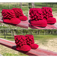 Trio Mommy and Me Spring Leave Stitch Booties (Adult, Child, Baby Sizes)