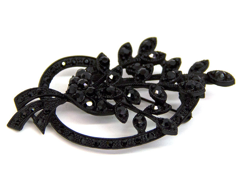 Black Stone Bouquet Spray Brooch - Bonita Patterns