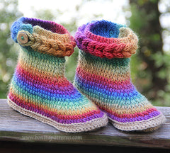 Duo Knit-Look Braid Stitch Boots - Bonita Patterns