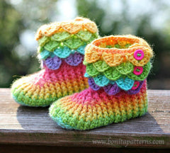 Trio Crocodile Stitch Boot Crochet Patterns - PF - Bonita Patterns