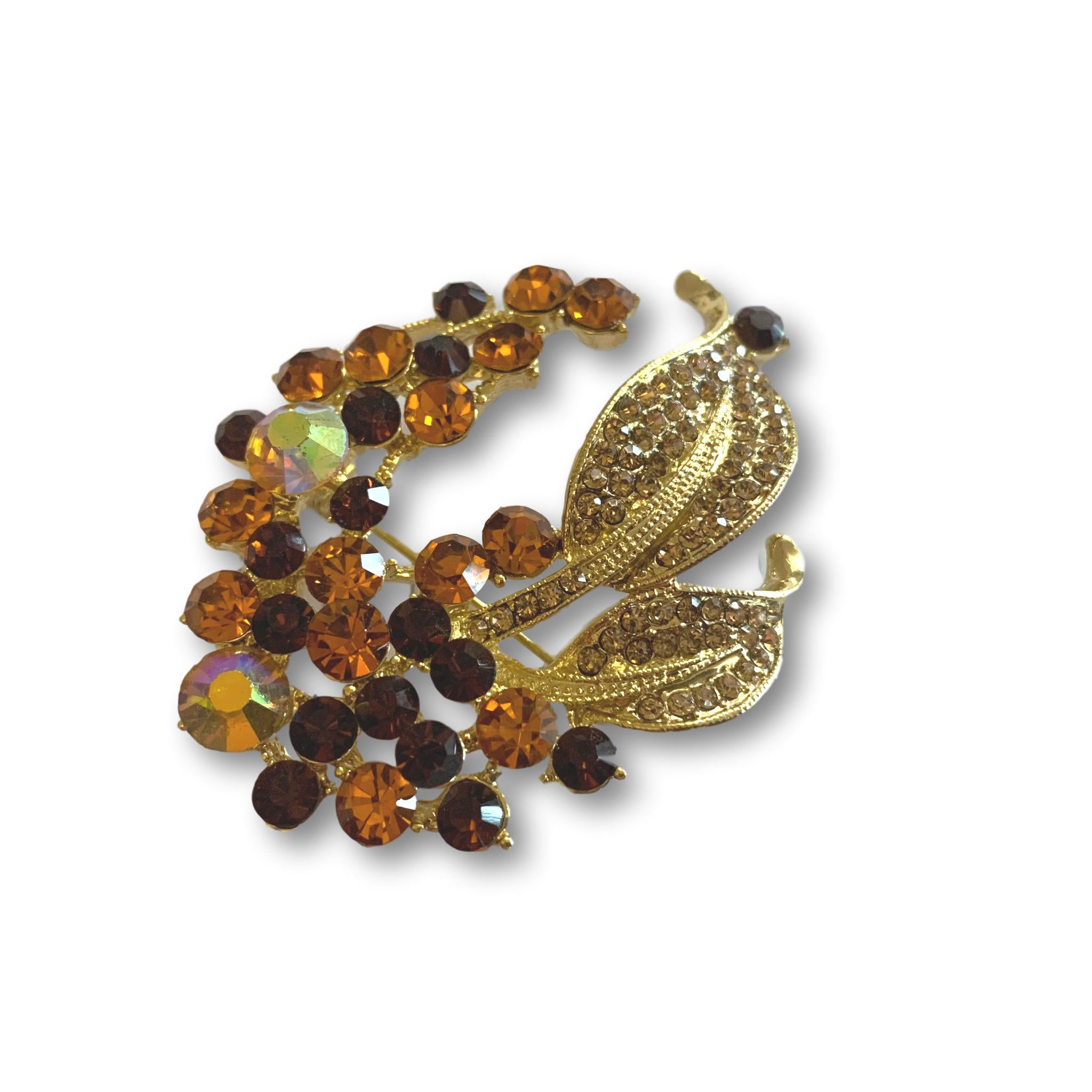 Amber Mini Leaves Brooch - Bonita Patterns