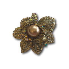 Antique Gold Rose Brooch - Bonita Patterns