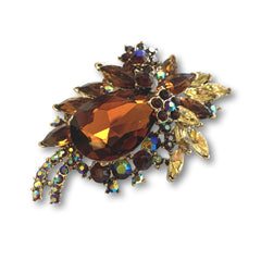 Amber Drop Gem Brooch - Bonita Patterns