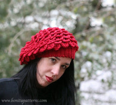 Crocodile Slouchy Beret - Bonita Patterns