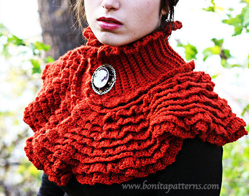 Ruffled Victorian Cowl - Bonita Patterns