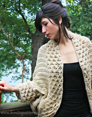 Crocodile Stitch Cardigan - Bonita Patterns