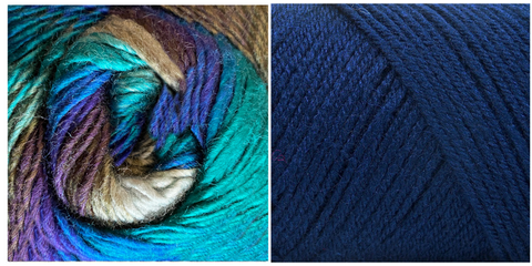 NAVY + ALL BLUES - Embossed Fascination Shawl KIT