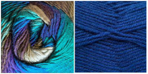 ROYAL BLUE + ALL BLUES - Embossed Fascination Shawl KIT