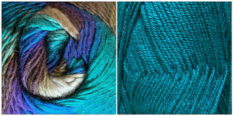 TEAL + ALL BLUES - Embossed Fall Pocket Shawl KIT