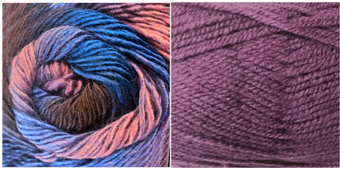 (NEW) LAVENDER + ANEMONA (100% ACRYLIC) - Embossed Fall Pocket Shawl KIT