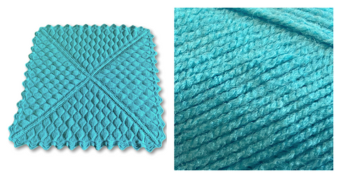 (100% Acrylic) AQUA - Embossed Foliage Reversible Blanket YARN KIT