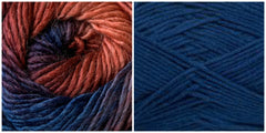 NAVY + BERRY - Embossed Phoenix Vortex Shawl KIT - Bonita Patterns
