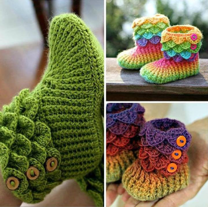 Trio Crocodile Stitch Boot Crochet Patterns - PF - Bonita Patterns
