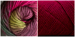 (NEW) DARK FUCHSIA + CALLA LILY - Embossed Fall Pocket Shawl KIT