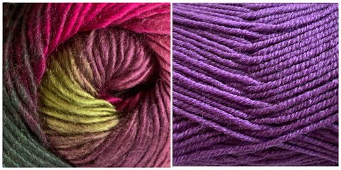 (100% Acrylic) VIOLET + CALLA LILY - Embossed Fascination Shawl KIT