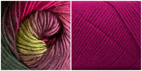 (100% Acrylic) LIGHT FUCHSIA + CALLA LILY - Embossed Fascination Shawl KIT