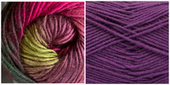(100% Acrylic) DARK PURPLE + CALLA LILY - Embossed Natura Hat KIT