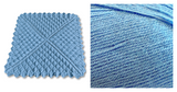 (100% Acrylic) CORNFLOWER BLUE - Embossed Foliage Reversible Blanket YARN KIT