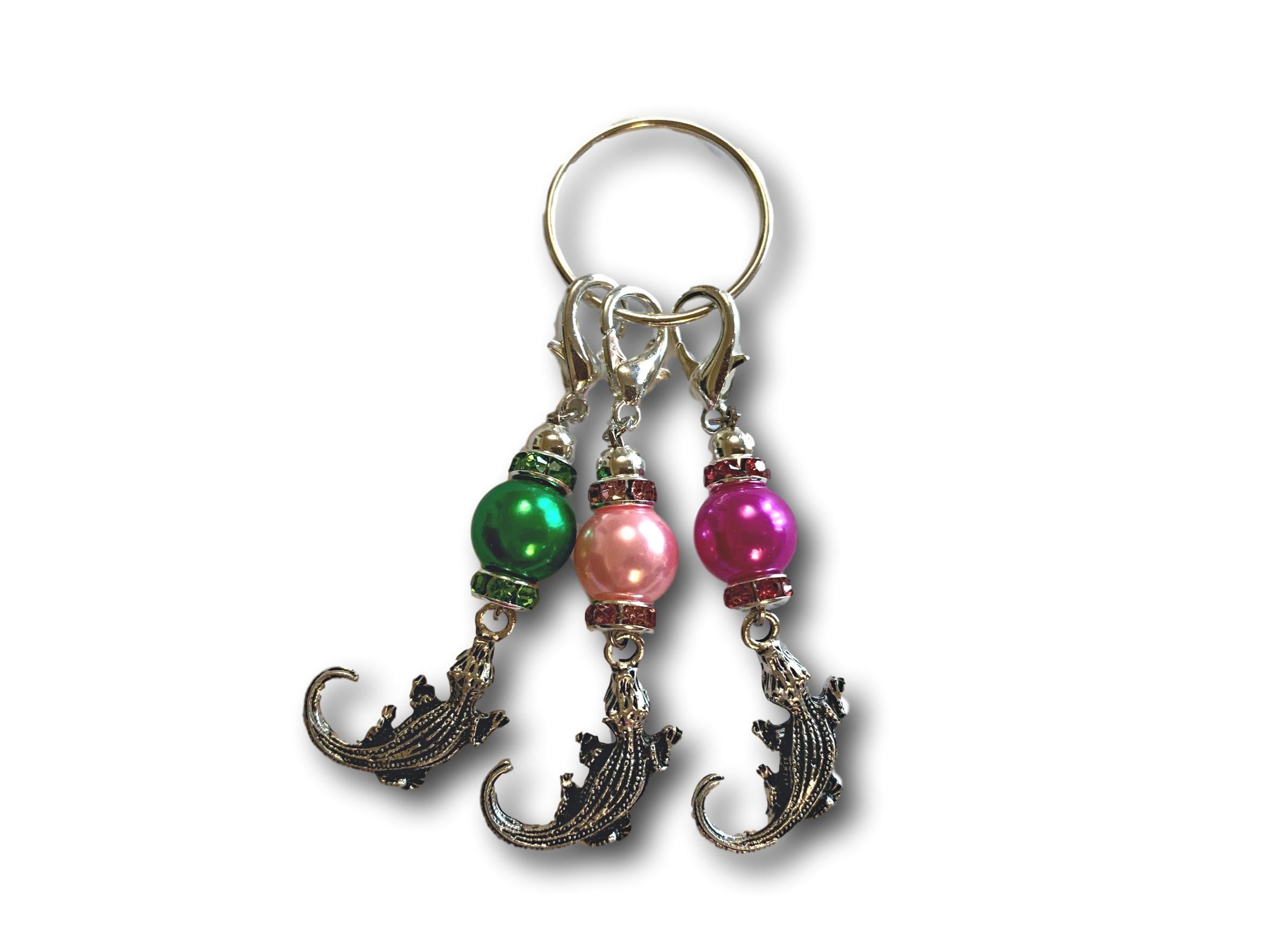 Crocodile M1 - #046 - Set of 3 Stitch Markers - Bonita Patterns