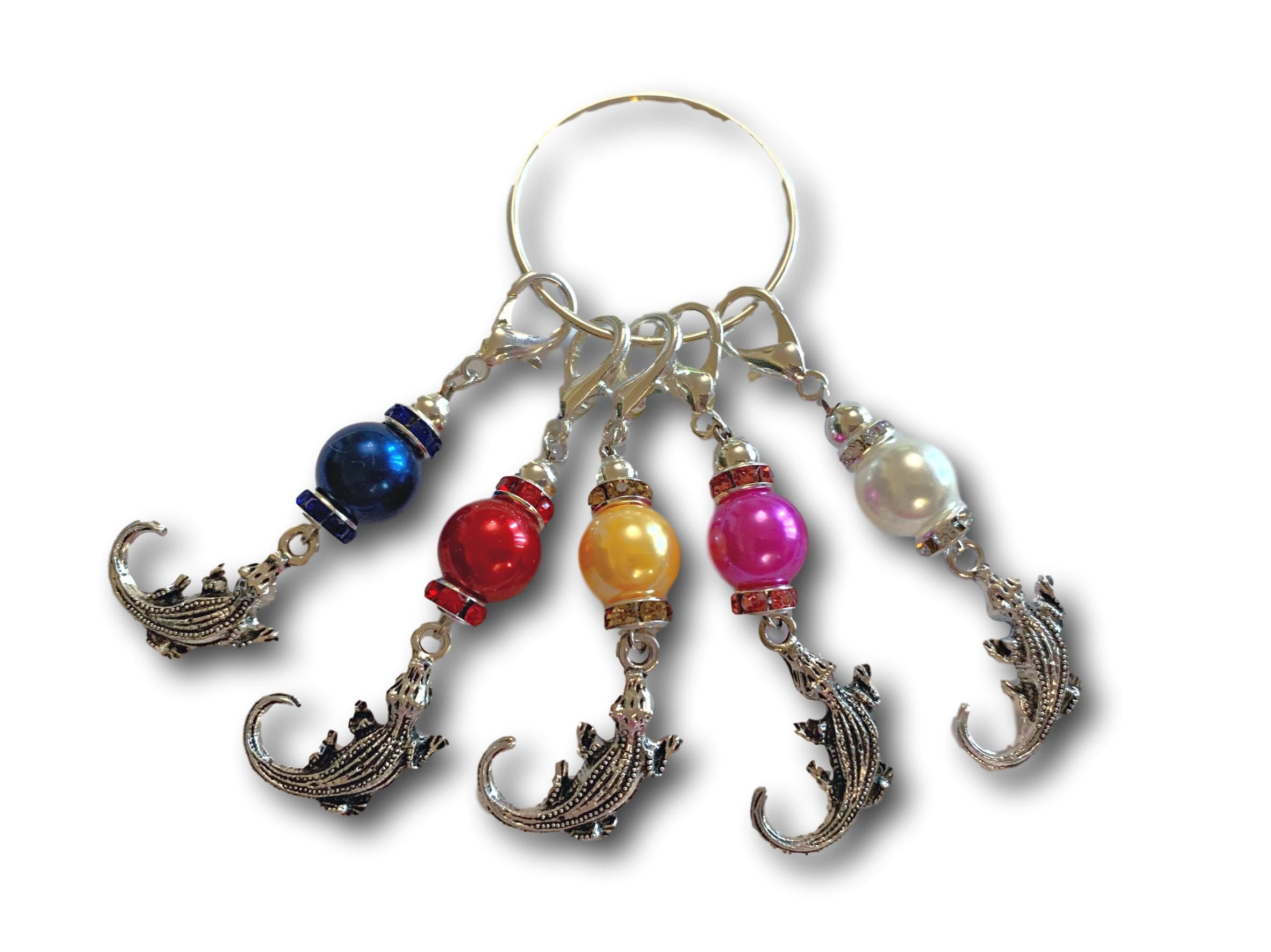 Crocodile M1 - #036 - Set of 5 Stitch Markers - Bonita Patterns
