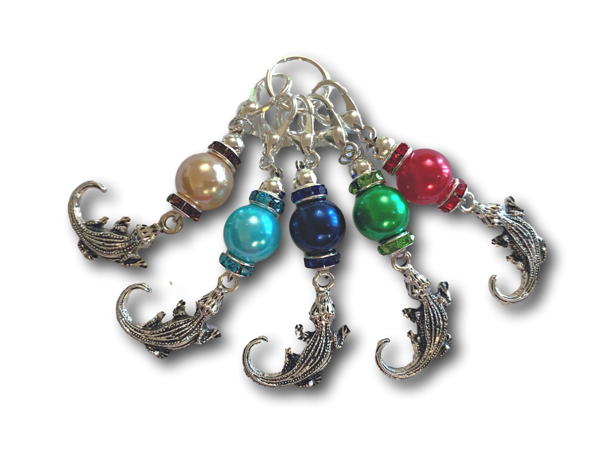 Crocodile M1 - #038 - Set of 5 Stitch Markers - Bonita Patterns