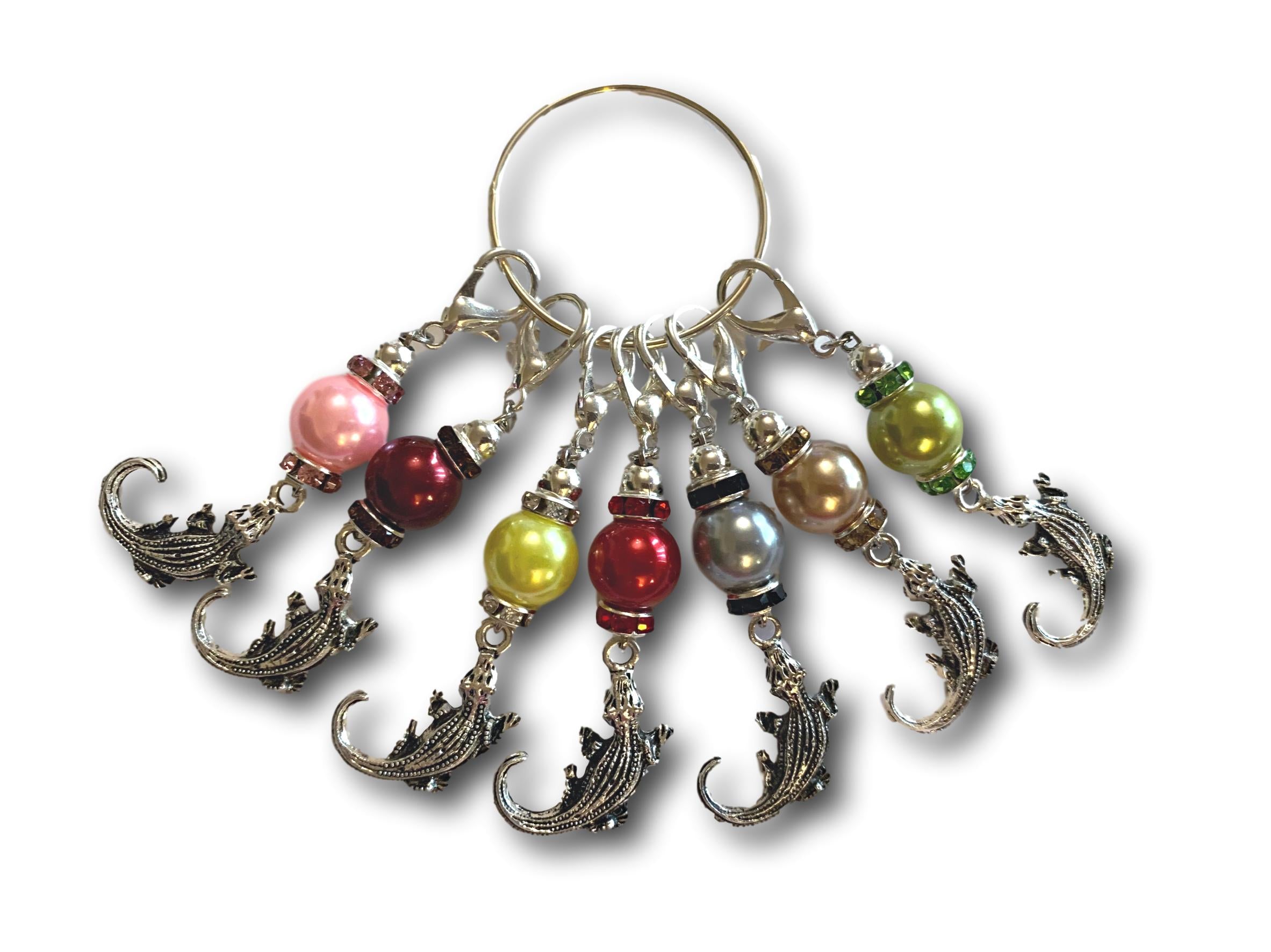 Crocodile M1 - #033 - Set of 7 Stitch Markers - Bonita Patterns