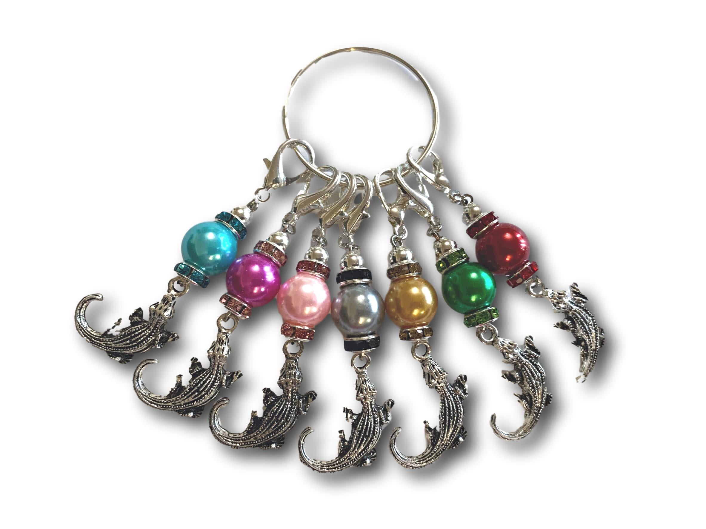 Crocodile M1 - #034 - Set of 7 Stitch Markers - Bonita Patterns
