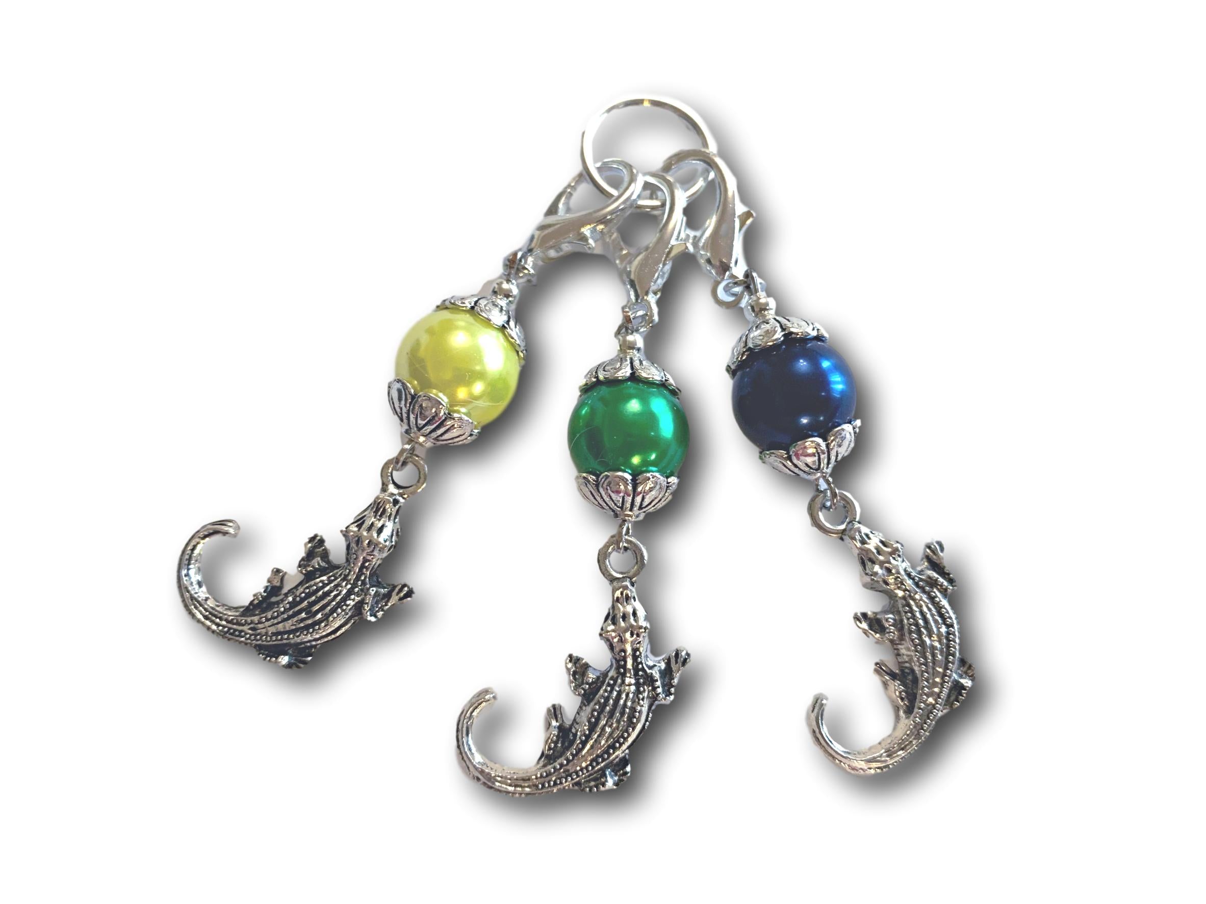 Crocodile M2 - #42 - Set of 3 Stitch Markers - Bonita Patterns