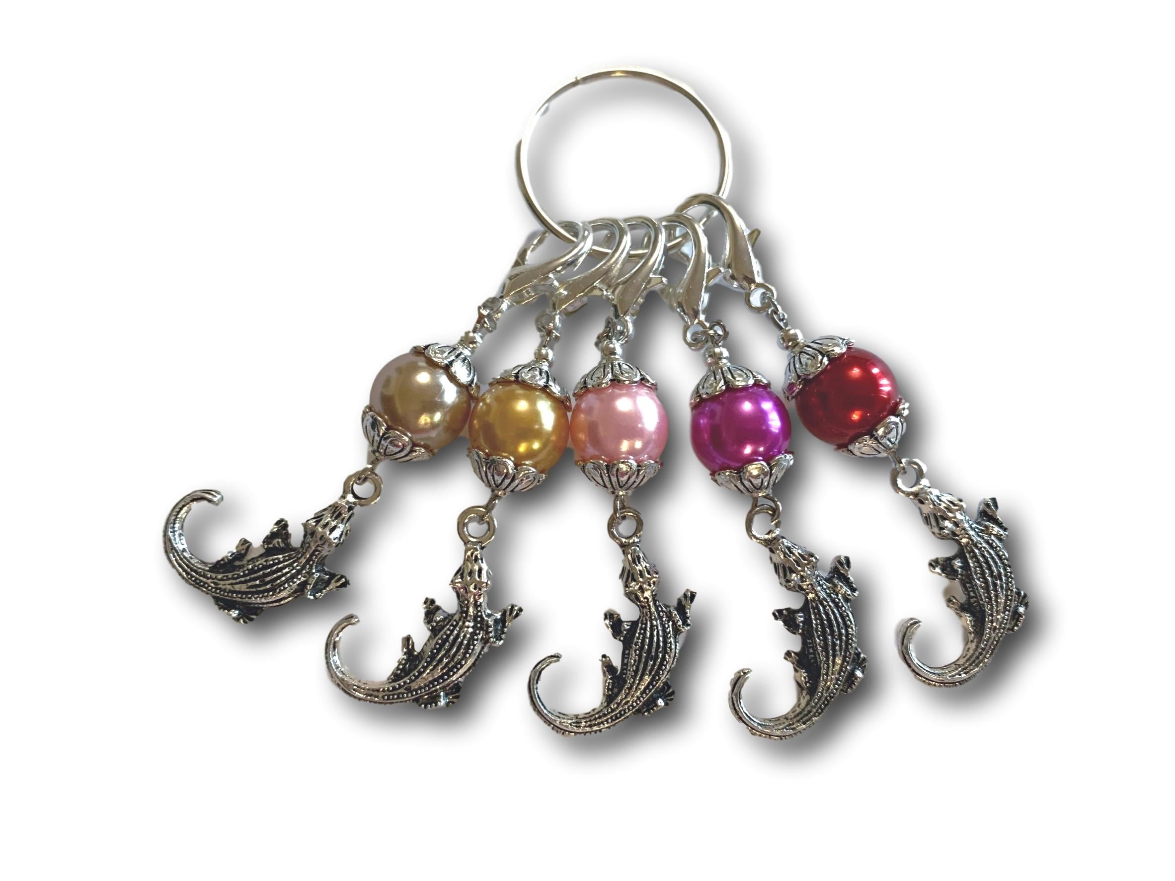 Crocodile M2 - #039 - Set of 5 Stitch Markers - Bonita Patterns