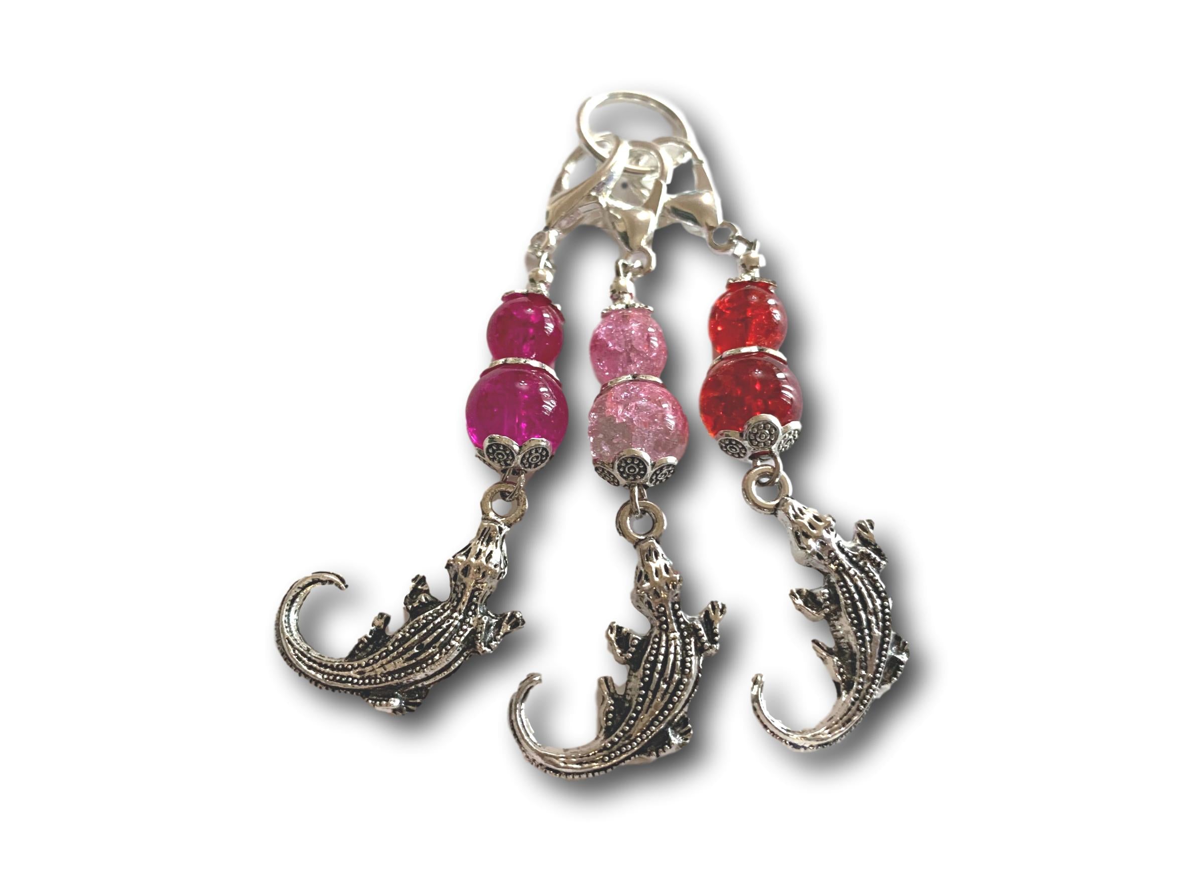 Crocodile M3 - #073 - Set of 3 Stitch Markers - Bonita Patterns