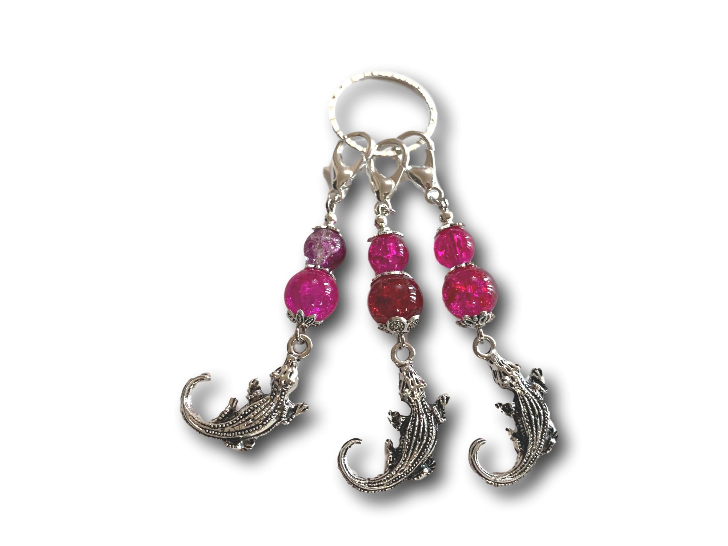 Crocodile M3 - #075 - Set of 3 Stitch Markers - Bonita Patterns