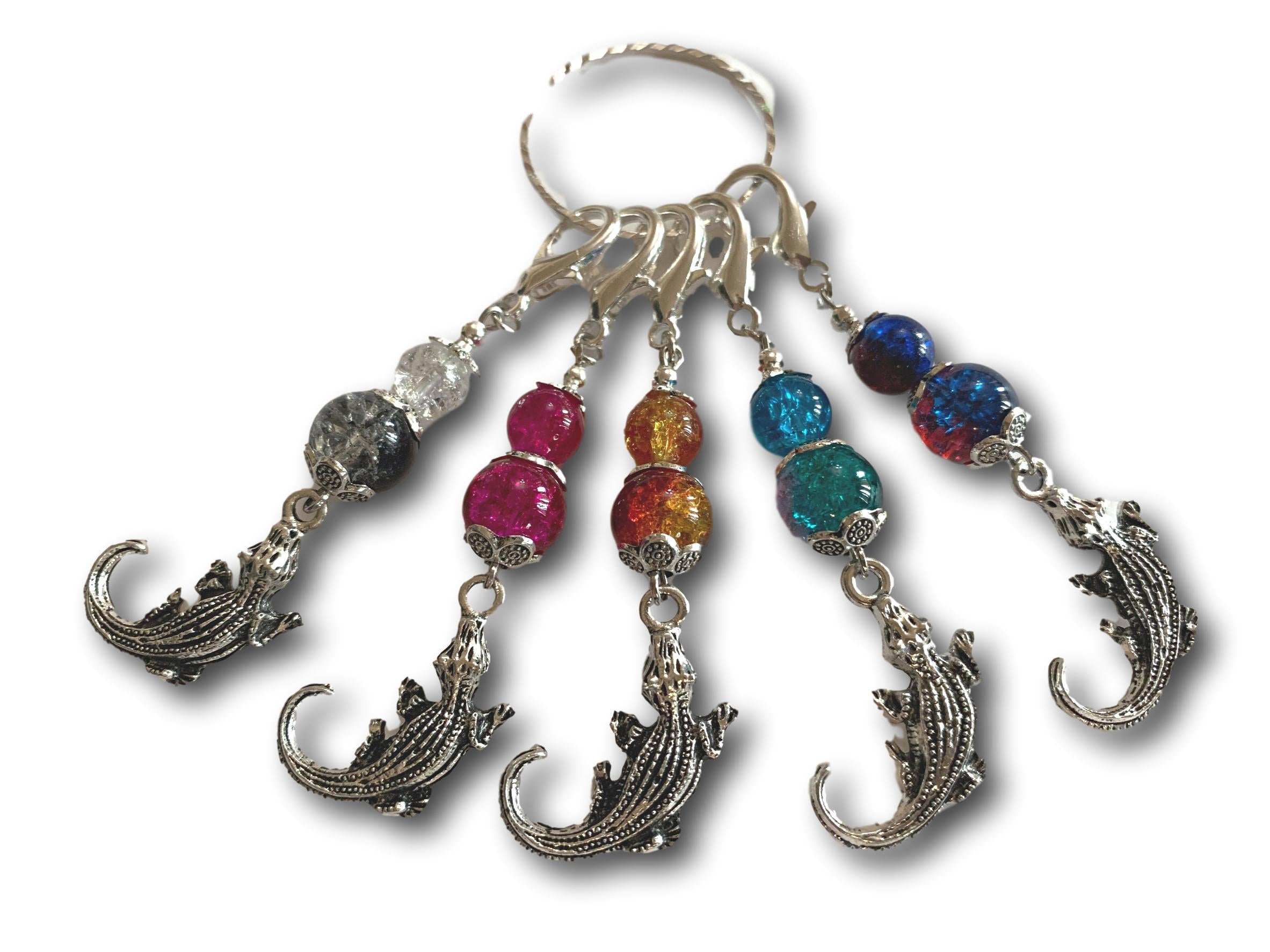 Crocodile M3 - #063 - Set of 5 Stitch Markers - Bonita Patterns